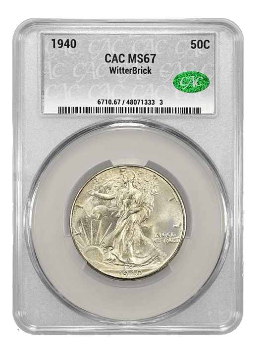 1940 50c CAC MS67 WitterBrick Silver Label
