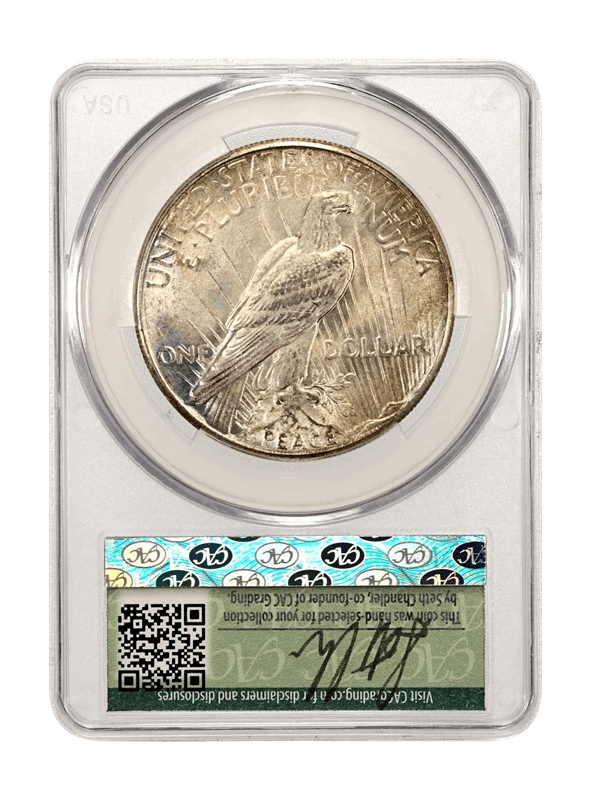 1926 $1 CACG MS64 WitterBrick Metallic Green Label
