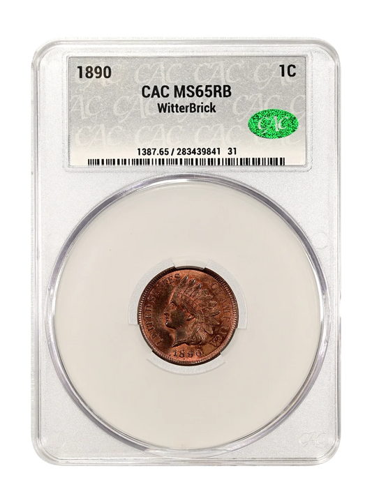 1890 1c CAC MS 65 RB WitterBrick