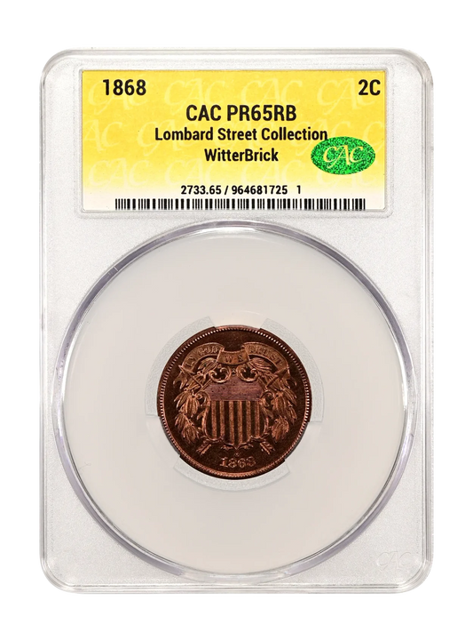 1868 2C Proof CACG PR65RB WitterBrick