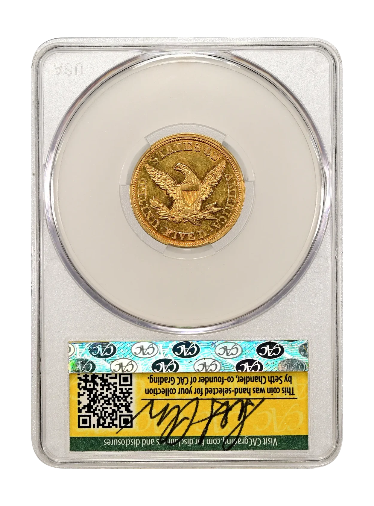 1848 $5 CACG AU-58 WitterBrick