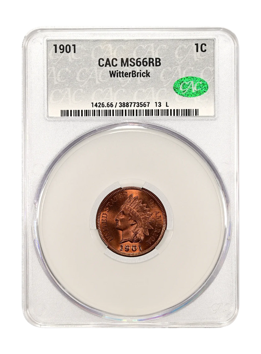 1901 1c CACG MS 66 RB WitterBrick