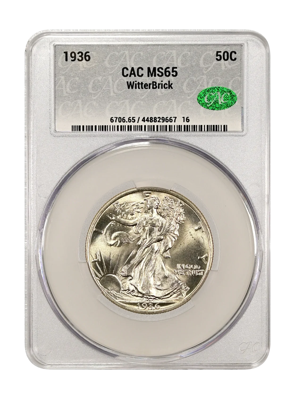 1936 50c CACG MS 65 WitterBrick