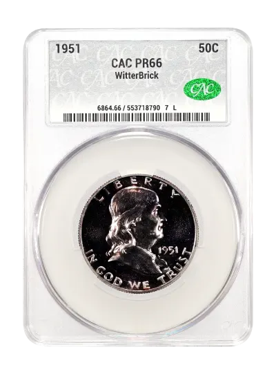 1951 50c CACG PR66 WitterBrick Silver Label