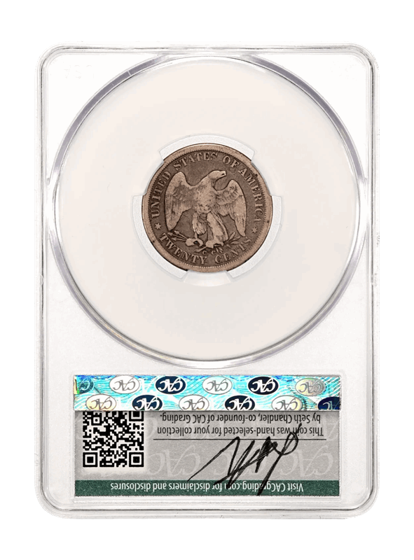 1875-CC 20c CACG VG8 WitterBrick Silver Label