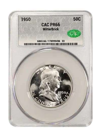1950 50c CAC PR66 WitterBrick Silver Label