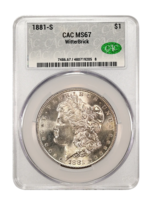 1881-S $1 CACG MS 67 WitterBrick