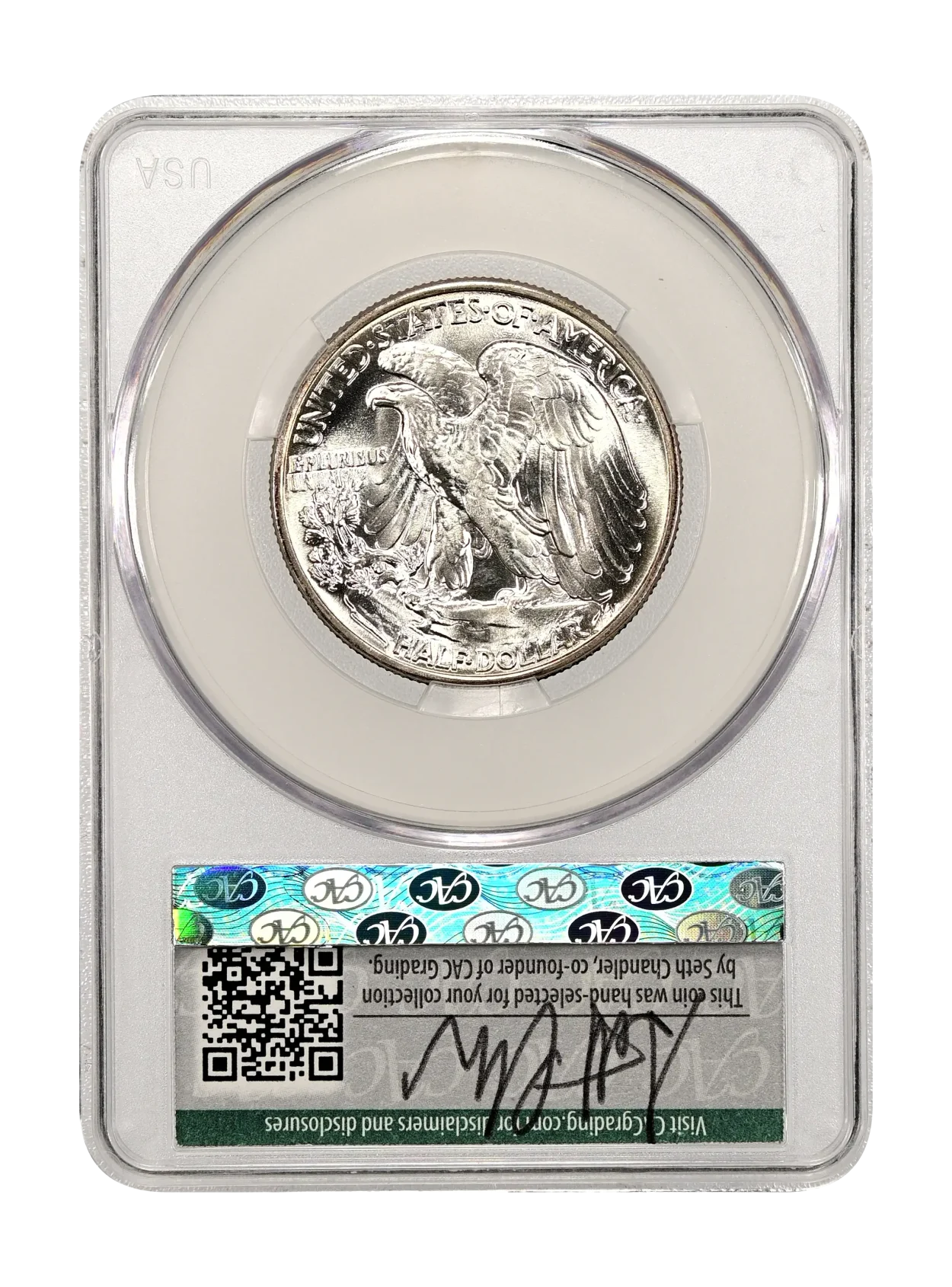1943 50c CACG MS67 WitterBrick Silver Label
