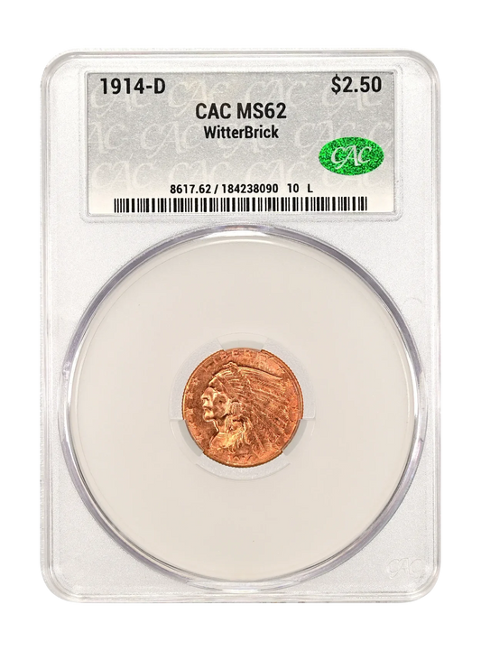 1914-D $2.50 CACG MS 62 WitterBrick